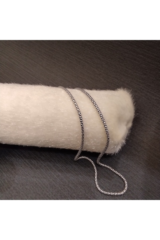 925 Ayar Gümüş Erkek Kolyesi-şık Tasarım-60cm/3mm Gümüş
