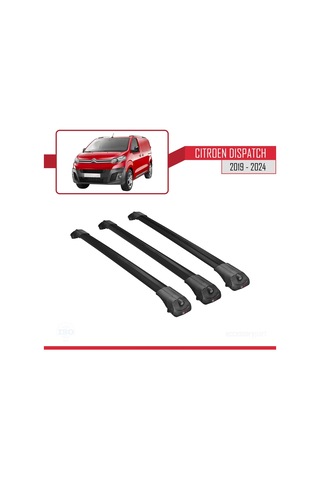 Citroen Dispatch 2019 Ve Sonrası İle Uyumlu Ace-1 Ara Atkı Tavan Barı Siyah 3 Adet Bar