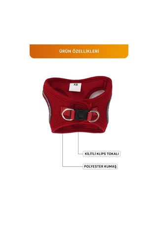 Kediler Ve Köpekler İçin Rahat, Dayanıklı Göğüs Tasması Xs Kırmızı