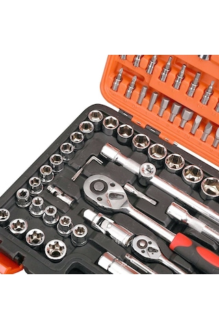 5446 1/2''- 1/4'' Lokma Takımı, Bits Uç Lokma Setli - 108 Parça