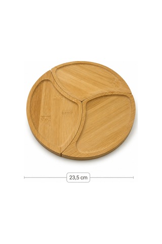 Circle - 3 Parça Bambu Çerezlik Sunumluk 21 Cm Bambu