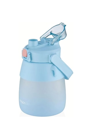 1000ml Pipetli/pipetsiz Çift Kullanım Suluk Matara Spor Okul Doğa Vgn6640-mavi Turkuaz