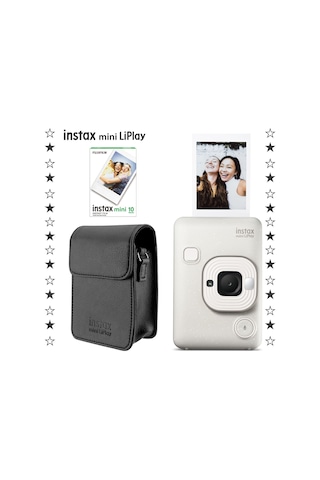 Instax Mini Liplay Hybrid Misty Fotoğraf Makinesi + 10'lu Film + Deri Kılıf Seti