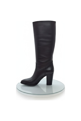 Anora Hakiki Deri Kadın Çizme - Kalın Topuk 25hsy1976 Siyah