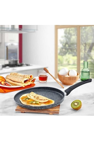 Eda Zetra Döküm 30 CM Granit Krep Gözleme Tavası