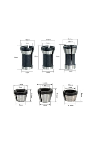 Aubyhe 8 Parça Kesici Uyumlu Dönüştürme Bağlantıları - Karbon Çelik, Hassas Tasarım, Kolay Kurulum 6mm, 1/4, 8mm