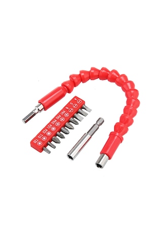 Neevoyu Karbon Çelik 10 Tornavida Ucu + Uzatma Çubuğu + Esnek Eklenti, Akülü Matkap Aksesuarı Seti