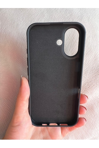 Apple Uyumlu iPhone 16 Logolu İçi Kadife Silikon Lansman Kılıf