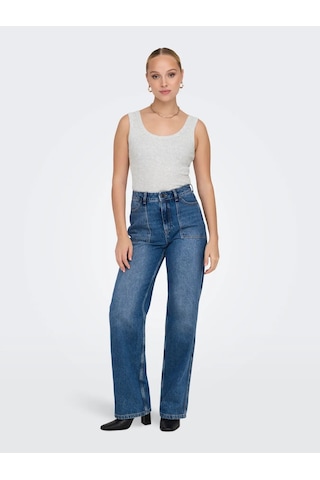 Only Onleasy S/l Tank Top Jrs Kadın Askılı Bluz 15315571 Gri