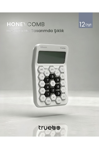 Truebo HoneyComb Beyaz Renkli Hesap Makinesi