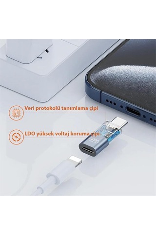 Polham 30w Şarj Destekli Lightning To Type C Çevirici Dönüştirici Adaptör, Şarj Ve Veri Aktarım Çevirici