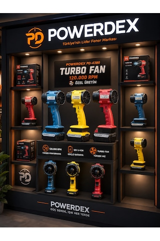 Powerdex PD-4380 Turbo Fan Premium 120000RPM Akülü Hava Yaprak Toz Su Üfleme Makinesi