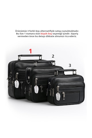 Westbag Erkek Siyah Yatay Model Çelik Kasalı Hakiki Deri El Ve Omuz Çantası Büyük Boy
