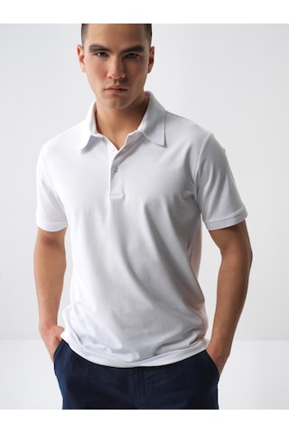 Xint Beyaz Pamuk Dokulu Slim Fit Tişört 502207