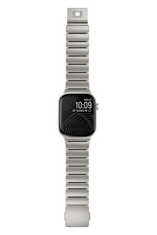 Apple Uyumlu Watch  42mm Zore Krd-152 Titanyum Silikon Kordon