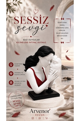 Sessiz Sevgi 15cm Dekoratif Biblo 3d Baskı