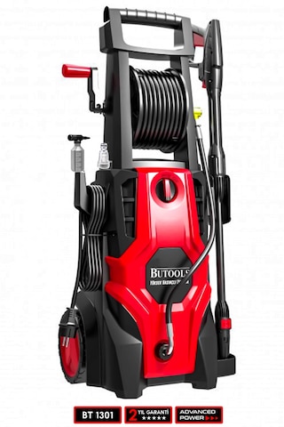 Butools ST-19 180 Çelik Şanzuman Musluk ve Kovadan Çekme Yüksek Basınçlı Yıkama Makinesi Kırmızı