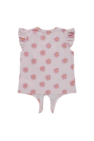 Civil Girls Papatya Desenli 6-9 Yaş Tişört - Pudra