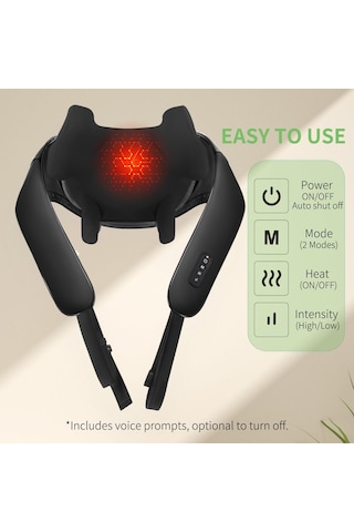 Isıtmalı Kablosuz Boyun Ve Sırt Masajı, 2600mah Şarj Edilebilir Derin Doku 4d Boyun Masajı, Omuz, Bacak, Vücut Kas Ağrısını Gidermek İçin Shiatsu Masaj Yastığı