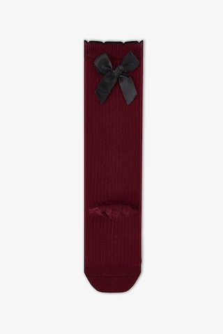 Penti Kız Çocuk Bordo Preppy Sweetie Fiyonk Desenli Pamuklu Pantolon Çorap