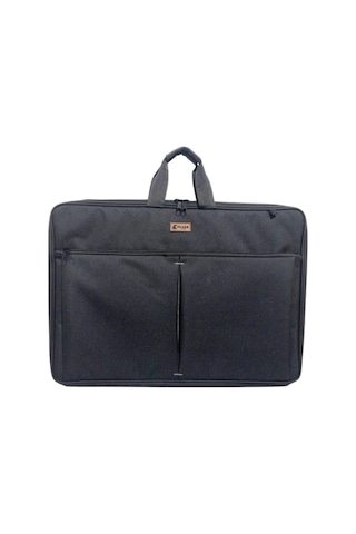 Askılı, Fermuarlı 50x70 Resim Çantası Su Geçirmez Ketenli Kumaş 55x75 Proje Çantası Körüklü Çift Bölme Siyah