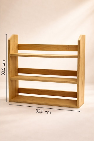 Prime - 3 Katlı Saklama Kabı Organizer Bambu Standlı Baharatlık Seti Diğer