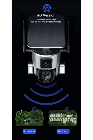 Yoosee Çift Kameralı Bir Geniş Açı Bir Optik 10x Zoom 4g Sim Kart
