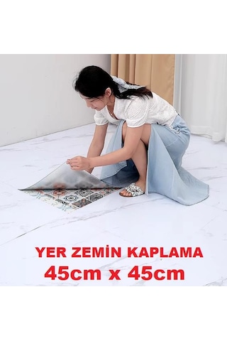 45cm X 45cm 1 Adet Yapışkanlı Parke Floor Pvc Panel Yer Zemin Kaplama Paneli Arkası Kauçuklu 15p