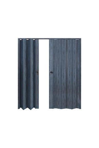 Faran Dekorasyon 170 x 215 Antrasit Renk Camsız Çift Açılım Pvc Akordiyon Katlanır Kapı - FRNAKMODEL-147