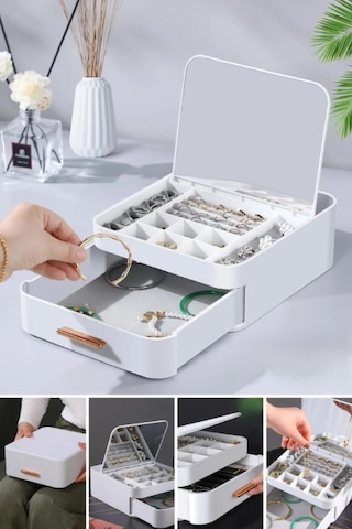 Aynalı Takı Organizeri Çok Renkli