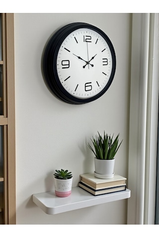 Sade & Şık Siyah 40 Cm Metal Dekoratif Duvar Saati Diğer
