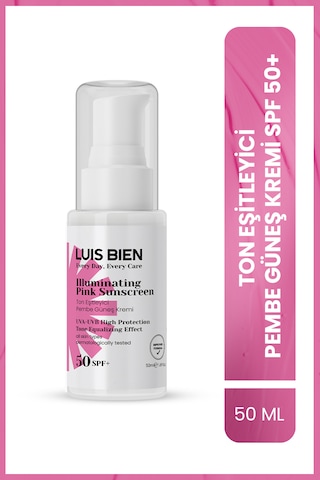 Luis Bien SPF 50+ Ton Eşitleyici Pembe Güneş Kremi 50 ML