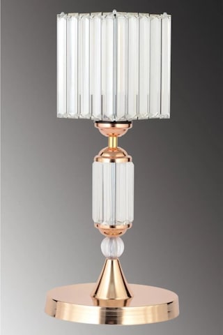 İstanbul Avize Kristal Taşlı Gold Kasalı K-12 Gold Taş Kafalı Abajur