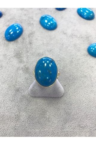 Turkuaz Taşlı Gümüş Yüzük 925 Ayar Taş (274399805)