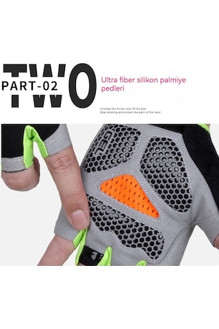 Happychildhood Spor Yarı Parmaklı Eldivenler Erkekler Ve Kadınlar Açık Havada Bisiklet Sürmek Gri