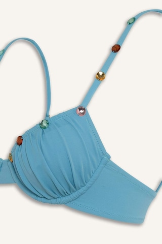Defacto Lilyrose X Defacto Regular Fıt Bikini Üstü H8841ax26hsbe804 Mavi-be804