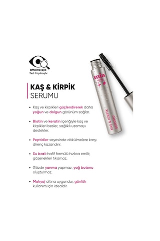 Mia Klinika Su Bazlı Güçlendirici Keratin ve Biotin İçeren Besleyici Kaş Ve Kirpik Serumu 6 ML