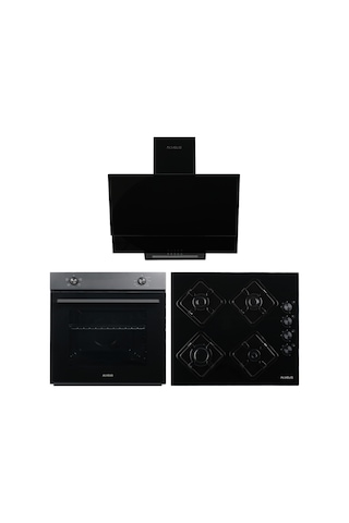 Alveus AF850 - A10 - AD07 Siyah Ankastre Set