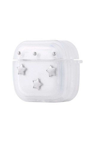 Apple Uyumlu AirPods 4 Lopard Airbag 44 Airbag Tasarımlı Simli Şeffaf Kutup Kılıf Lale