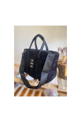 Aksesuar The Tote Bag Peluş Çanta 21x21cm siyah