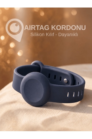 Beylini Airtag Yuvalı Bileklik Çocuk Yaşlı Alzahimer Demans Bilekliği Boş Airtag Yuvalı Renkli Lacivert