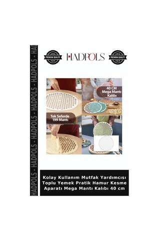 Kolay Kullanım Mutfak Yardımcısı Toplu Yemek Pratik Hamur Kesme Aparatı Mega Mantı Kalıbı 40 Cm Diğer