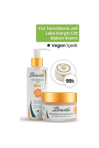 Bravelife C Vitamini Yüz Temizleme Jeli Ve Leke Karşıtı Cilt Bakım Kremi 2 Li Set Bravelife C Vitamini Yüz Temizleme Jeli Ve Leke Karşıtı Cilt Bakım Kremi 2 Li Set