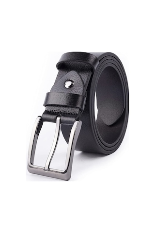 Spor ve Klasik Siyah Hakiki Deri Erkek Kemeri 4 CM