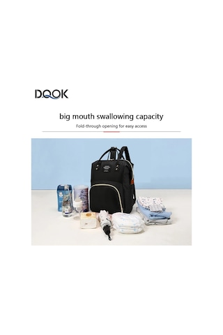 Jialan Sırt Çantası Mumya Büyük Kapasiteli Çanta Anne Bebek Çok Siyah