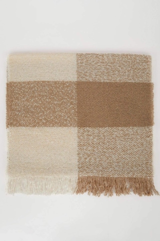 DeFacto Kadın Kareli Püsküllü Atkı A6639AX24WNBG123