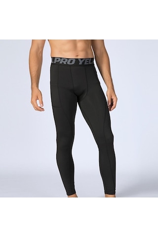 Tongxida Batı Serin Erkek Hızlı Elastik Koşu Sıkıştırma Pantolon Spor Tayt Mavi Mavi