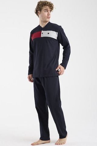 Sementa Blok Detaylı Regular Fit Pijama Takım - Lacivert Lacivert