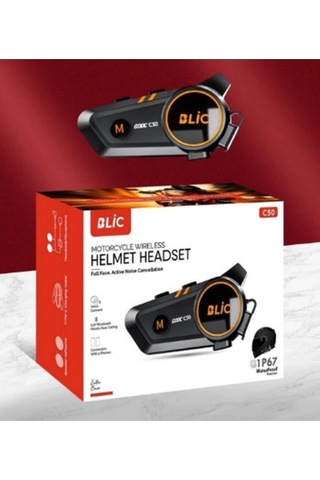 Ceylan Adam C50 Motosiklet Intercom Kask Kulaklık 1500 Mah Rgb Işıklı Bluetooth Kulaklık Ip67