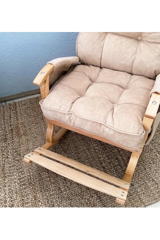 Reyo Santorini Sallanan Sandalye Dinlenme ve TV Koltuğu Bej